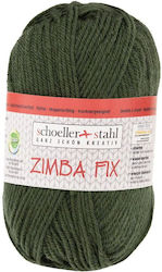 80% Wool Yarn Rustic Look Knitting Crocheting Medium Thickness 50g 87m Zimba Fix Scholler Dark Green 90138-80