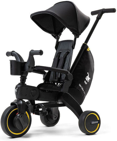 Doona Tricicletă pentru copii Liki Trike Pliabil, Transformabil cu Mâner Parental & Cort pentru 10+ luni Midnight