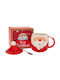 Red Ceramic Mug Santa Claus Lid Box