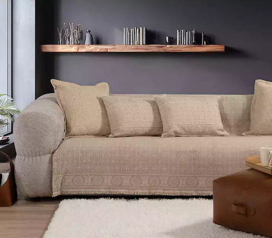 Nef-Nef Homeware Jeneria Покривка За Триместен Диван Жакард 170x300см Бежова