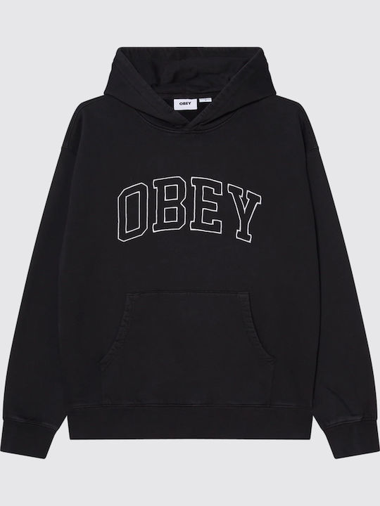 Obey Φούτερ με Κουκούλα Μαύρο