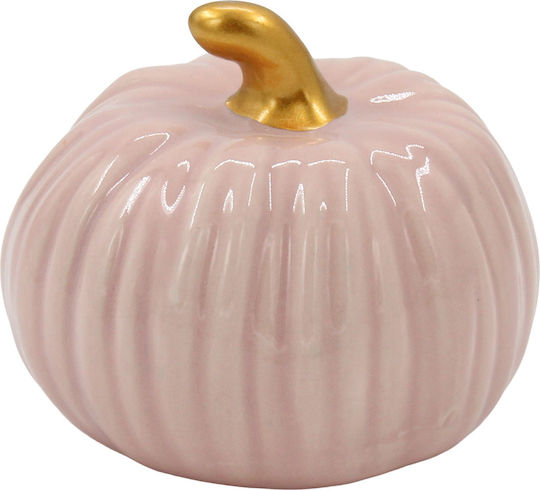 Decorative Ceramic Pumpkin Φ8x6.5 Cm Salmon Pink Keskor 67259-4