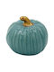 Ceramic Decorative Pumpkin Φ8x6.5 cm Turquoise Keskor 67259-2
