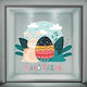 Osterlicher Schaufenster- und Wandsticker Hasen Ei 45x40