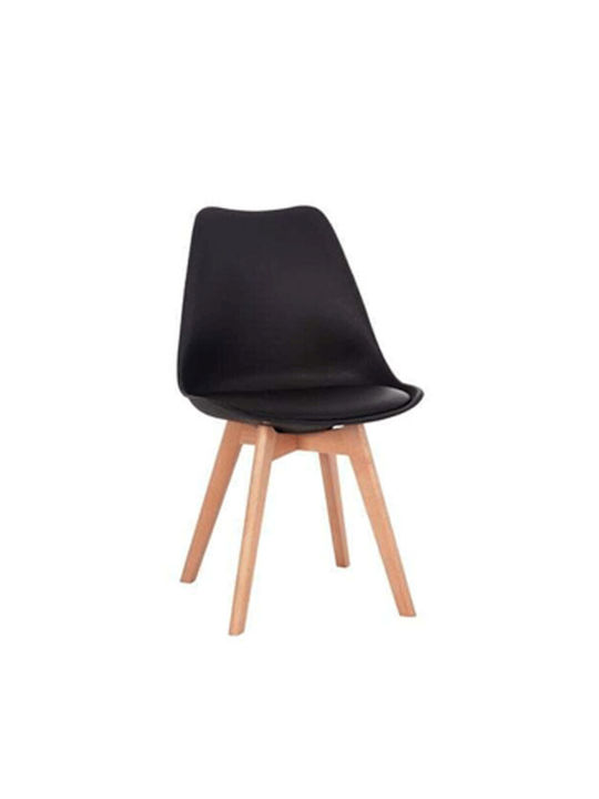 Elsa Dining Room Polypropylene Chair Black Velv...