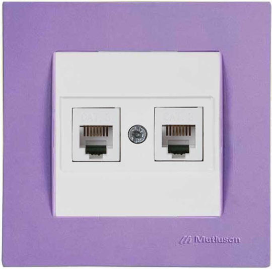 Mutlusan Rita Complete Double Telephone Socket Purple 91182