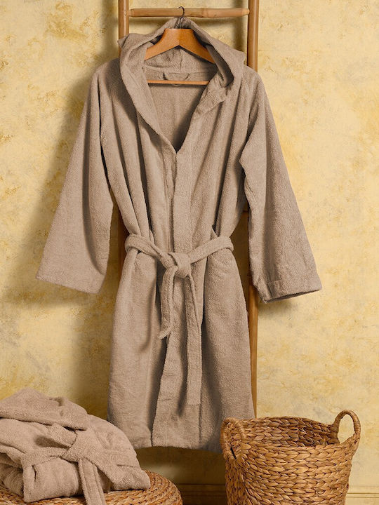 Melinen Μπουρνούζι με Κουκούλα Beige 400gr/m²