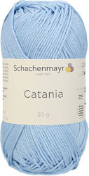 Crochet Knitting Yarn 100% Cotton Thread Thickness No 2 Fine Length 125 M 50g Catania Light Blue 00173