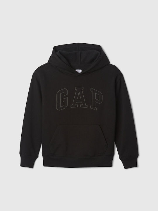 Kids Sweatshirt with Hood and Pockets True Black