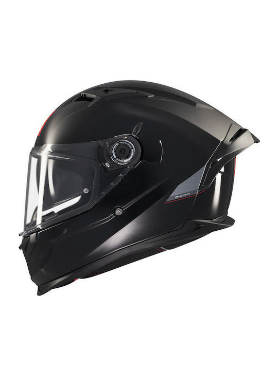 MT Braker SV Solid A1 Gloss Black Motorcycle Helmet Full Face DOT / ECE 22.06 1500gr with Sunvisor