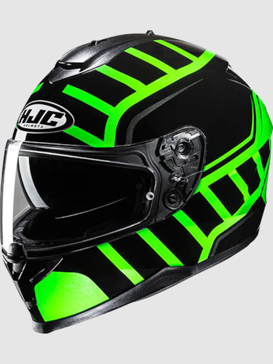 HJC C70N Holt Black/Green Κράνος Μηχανής Full F...