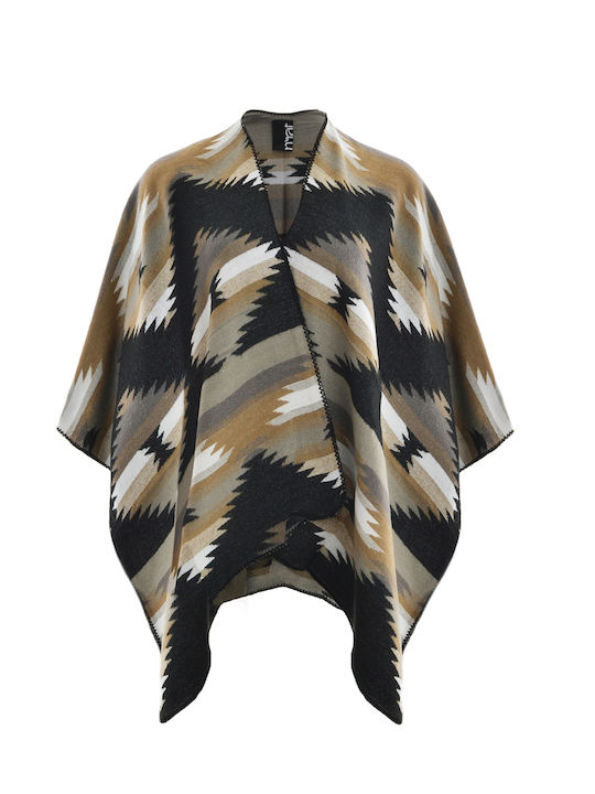 Beige Damen Poncho