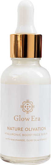 Glow Era Nature Olivation Feuchtigkeitsspendendes & Anti-Aging Serum für das Gesicht mit Hyaluronsäure & Panthenol für Aufhellung & Festigung 30ml