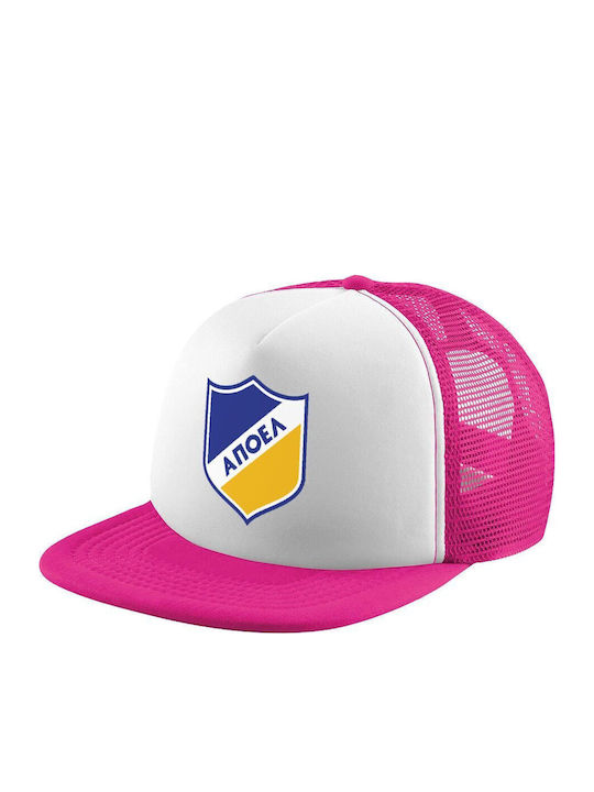 Koupakoupa Kids' Hat Jockey Fabric Fc APOEL of Nicosia White
