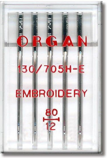 5 Organ Embroidery Sewing Needles Needle Fineness 80 System 130/705h