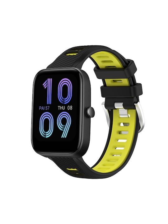 Каишка Силикон Черен (Amazfit Bip 3 / Bip 3 Pro - Амазфит Бип 3 / Бип 3 Про)
