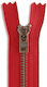 YKK Reißverschluss Rot aus Metall 16cm.
