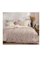 Nef-Nef Homeware Duvet Cover Set Cotton Single with Pillowcase 160x230 Issual Grey