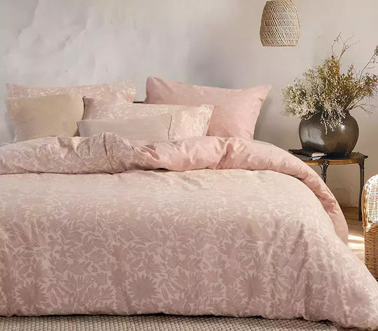 Nef-Nef Homeware Duvet Cover Set Cotton Single with Pillowcase 160x230 Issual Pink