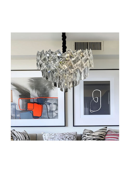 Alista Home Candelabru 5xE27 Ø40cm cu Cristale Transparent AT1CT-IM1P-HT2L-CC800/400CH
