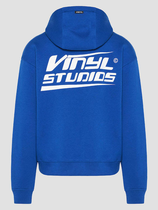 Vinyl Art Clothing Φούτερ με Κουκούλα Μπλε