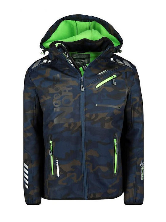 Winter Jacke Softshell Wasserdicht und Winddicht Navy Green