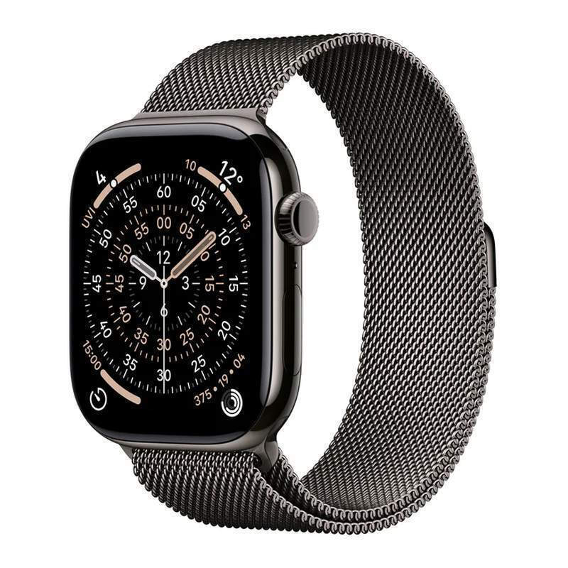 Apple Watch Series 11 Cellular Titanium 42mm Αδιάβροχο με eSIM και Παλμογράφο (Slate Titanium Case with Slate Milanese Loop)