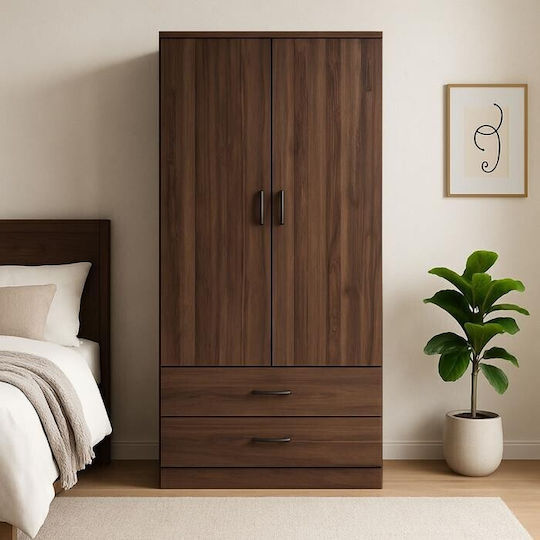 Δίφυλλη Ντουλάπα 80x52x190cm Καρυδί