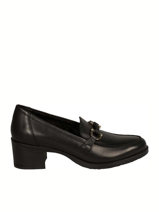 Ragazza Leather Black Medium Heels
