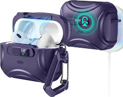 ESR Cyber Flicklock Halolock Silicone Case in Purple Color for Apple AirPods Pro 3