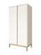 Zwei Türen Schrank mit 3 Schubladen Weiß 96x58x192cm