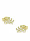Senzio Belibasakis Kids Earrings Studs Crowns from Gold 9K