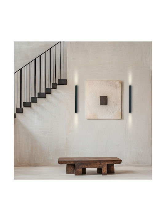 Zambelis Lights Φωτιστικό Τοίχου με Ενσωματωμένο LED και Θερμό Λευκό Φως Μαύρο