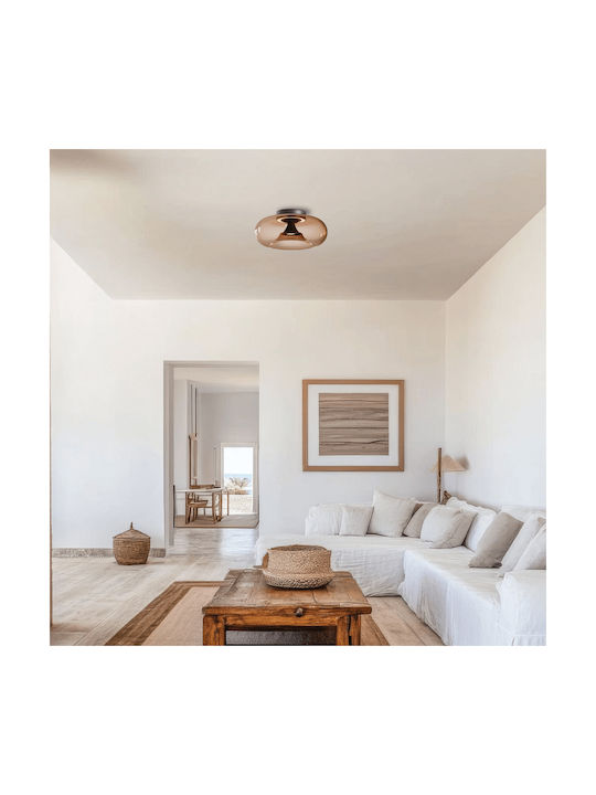 Zambelis Lights Πλαφονιέρα Οροφής Μαύρη με Ενσωματωμένο LED
