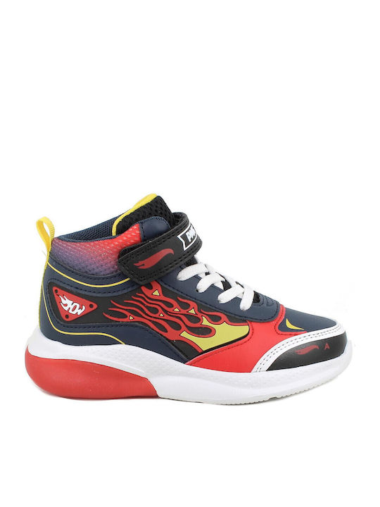 Adidași Copii Inalți Cu Închidere Hoop & Loop Și Luminite Negri