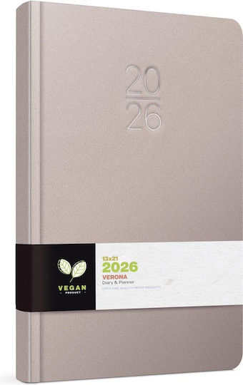 Verona Daily Agenda 2026 Grey 17x24cm