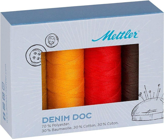 Denim Faden Doc Terra Set 4 Stück Mettler