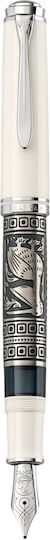 Pelikan Toledo Writing Pen White made of Steel with Blue Ink