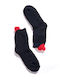 Damen Socken Fleece Herz Schwarz
