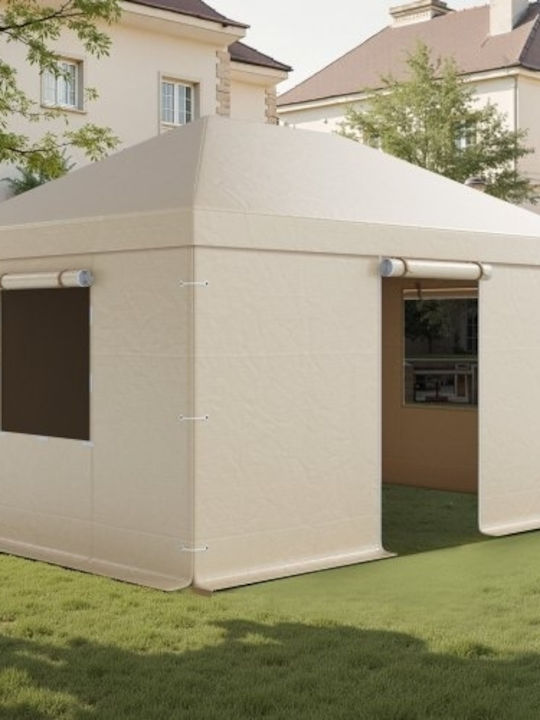 Vevor Gazebo Grădină Bej 3.08x4.39m