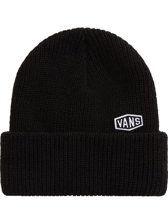 Cuff Beanie Unisex Σκούφος Πλεκτός σε Μαύρο χρώμα