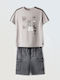 Kinder-Set mit Shorts Sommer 2Stück Light Gray