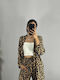 Women's Leopard Set with Pants with Elastic Leopard