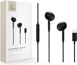 Tech-Protect Ultraboost Core G2 In-ear Handsfree Ακουστικά με Βύσμα USB-C Μαύρο