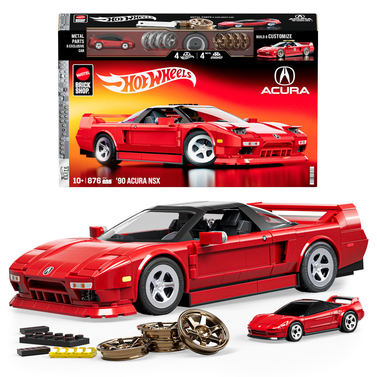 Mattel Brick Shop Cuburi de Construit Hot Wheels '90 Acura NSX