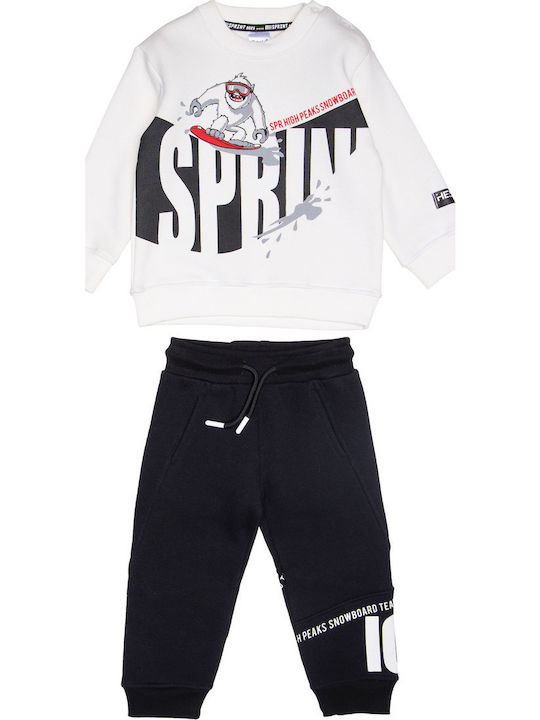 Sprint Kids Sweatpants Set Off-white 2pcs