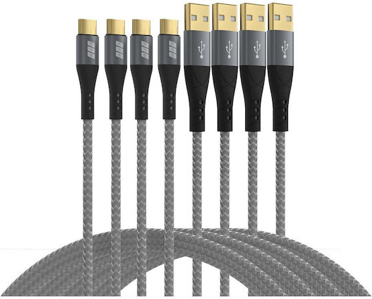 EFB Geflochten USB 2.0 Kabel USB-C männlich - USB-A 60W Gold 2m