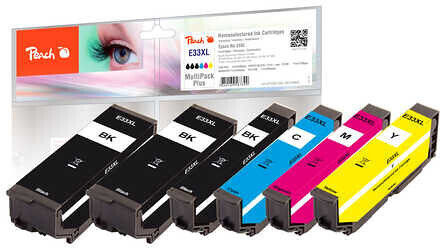 Peach Πακέτο Συμβατών Μελανιών Εκτυπωτή InkJet Epson No.33XL 650 Σελίδων Πολλαπλό (Color) 1τμχ