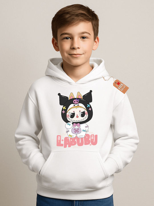 Rock Deal Kids Sweatshirt with Hood White Labub...