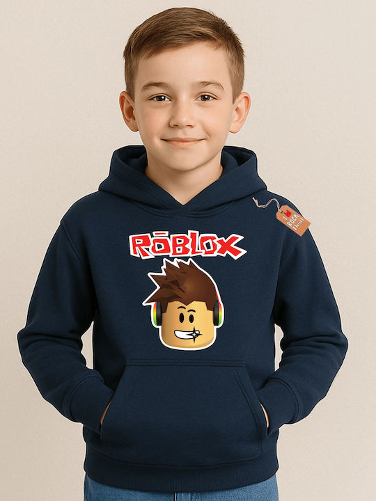 Παιδικό Φούτερ με Κουκούλα Μπλε Navy Roblox